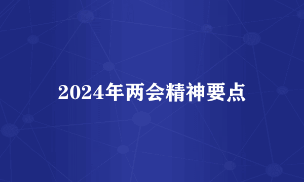 2024年两会精神要点