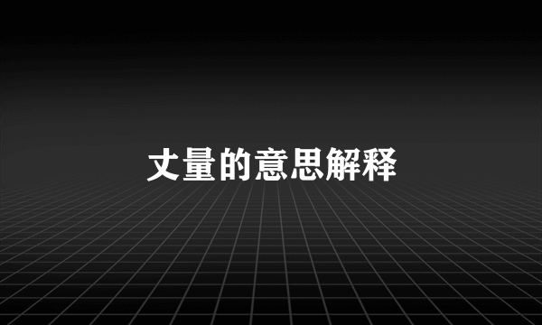 丈量的意思解释