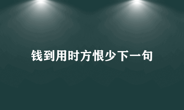 钱到用时方恨少下一句