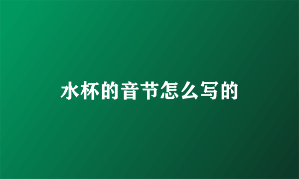 水杯的音节怎么写的