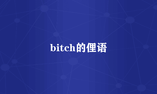 bitch的俚语