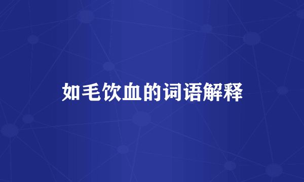 如毛饮血的词语解释