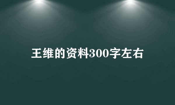 王维的资料300字左右