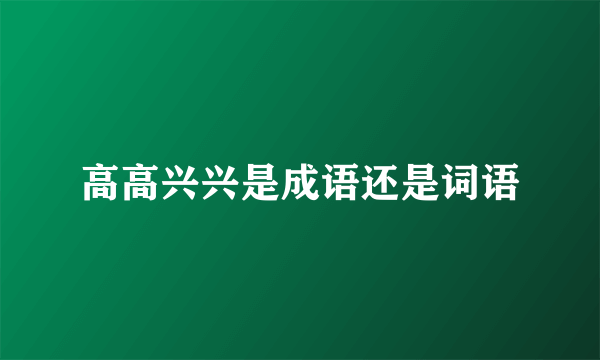 高高兴兴是成语还是词语