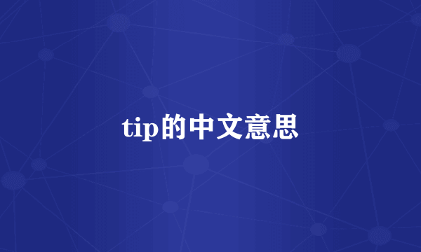 tip的中文意思