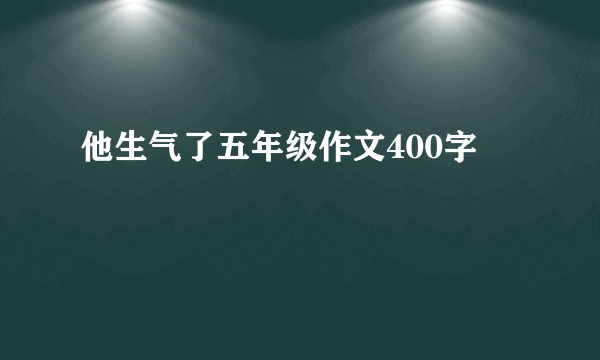 他生气了五年级作文400字