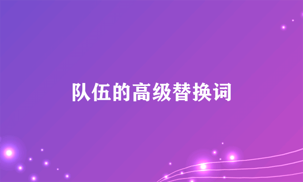 队伍的高级替换词