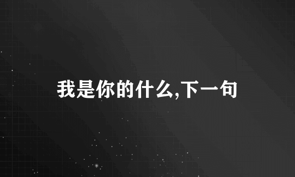 我是你的什么,下一句