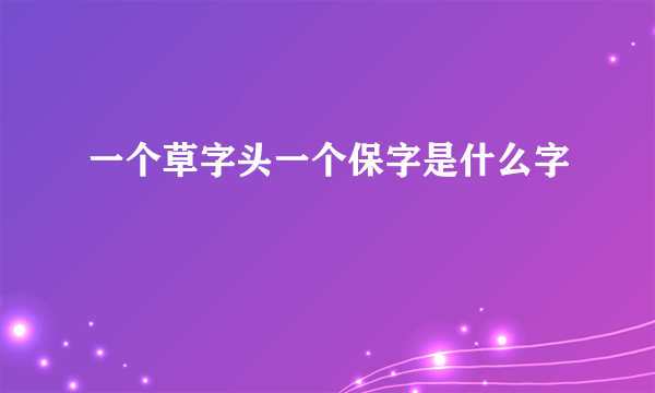一个草字头一个保字是什么字