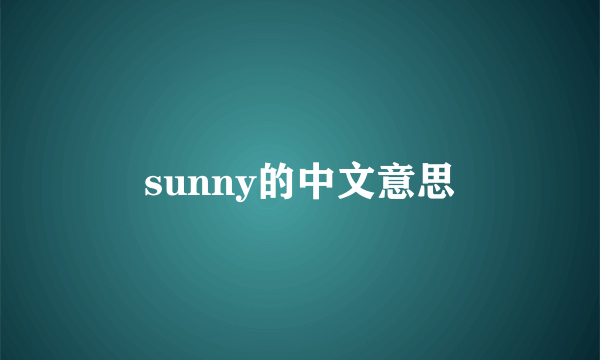 sunny的中文意思
