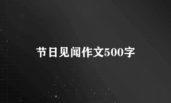 节日见闻作文500字
