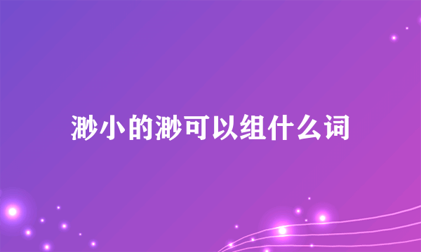 渺小的渺可以组什么词