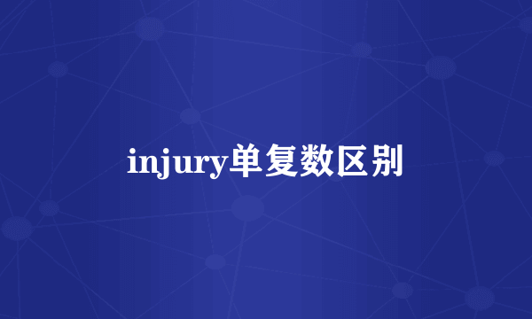 injury单复数区别