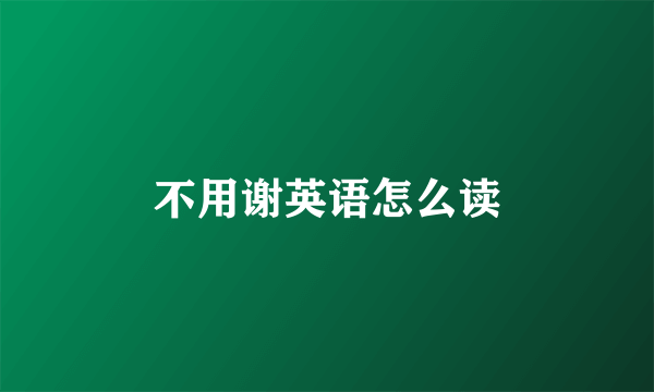 不用谢英语怎么读