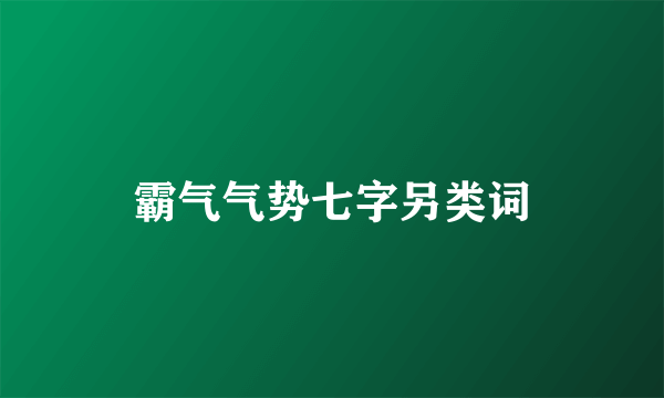 霸气气势七字另类词