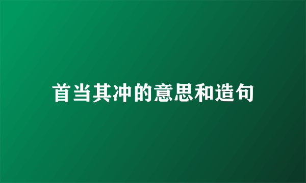 首当其冲的意思和造句