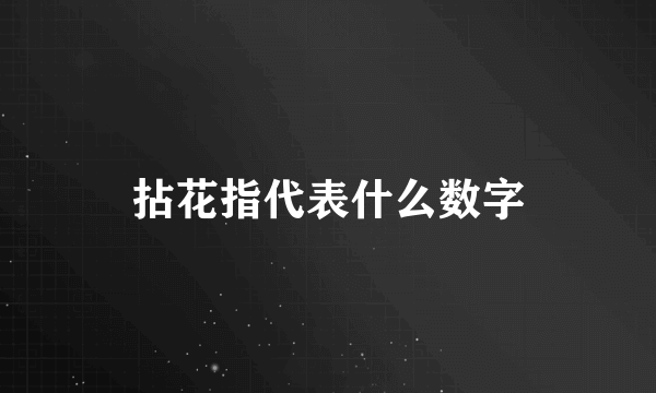 拈花指代表什么数字