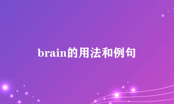 brain的用法和例句