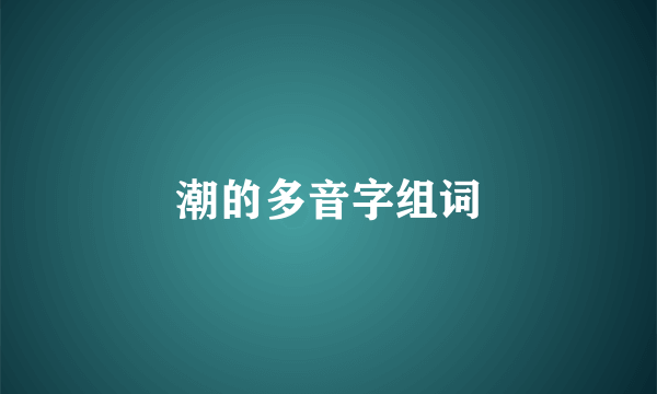 潮的多音字组词