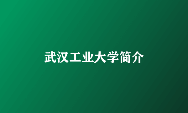 武汉工业大学简介