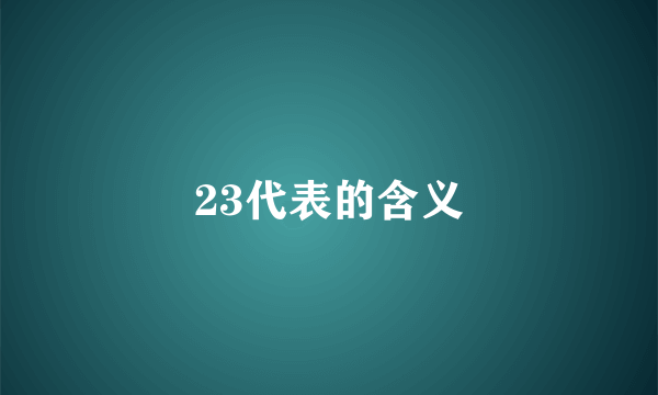 23代表的含义