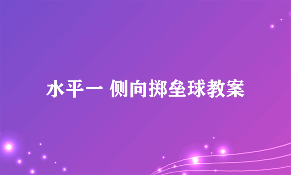 水平一 侧向掷垒球教案