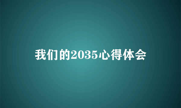 我们的2035心得体会