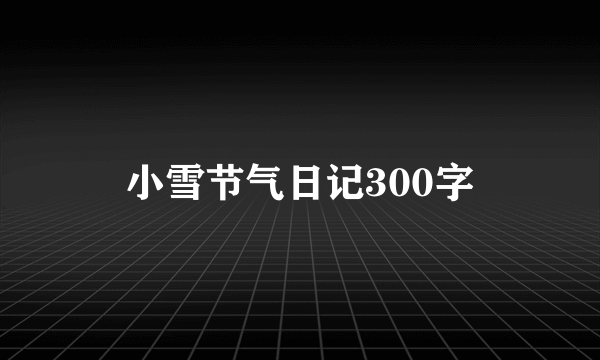 小雪节气日记300字