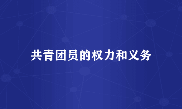共青团员的权力和义务