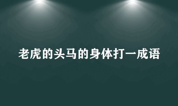 老虎的头马的身体打一成语