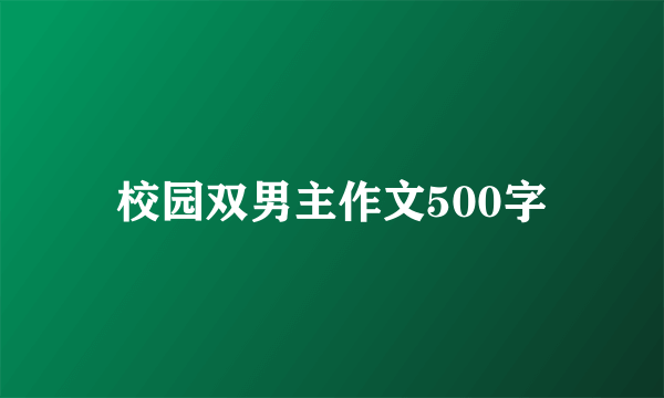 校园双男主作文500字