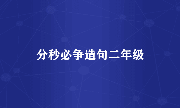 分秒必争造句二年级