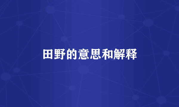 田野的意思和解释
