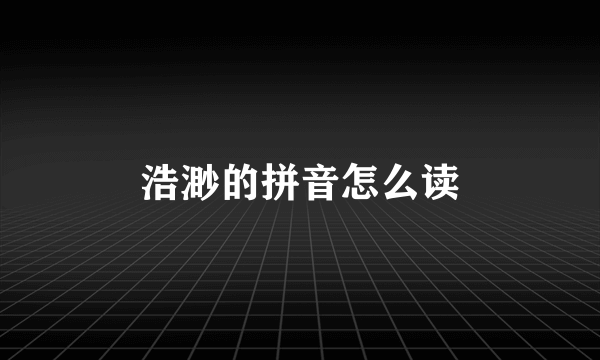 浩渺的拼音怎么读