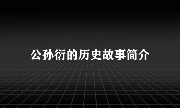 公孙衍的历史故事简介