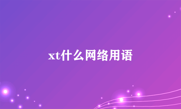 xt什么网络用语