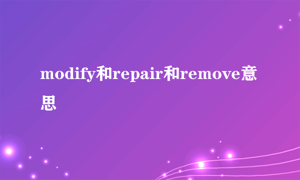modify和repair和remove意思