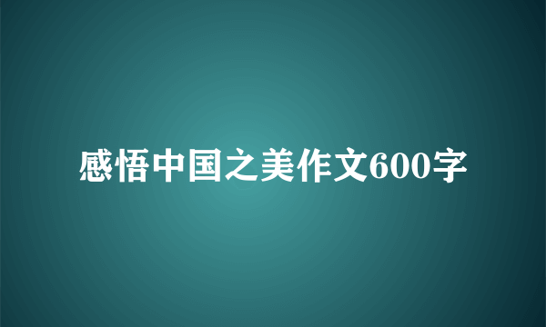 感悟中国之美作文600字