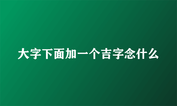 大字下面加一个吉字念什么