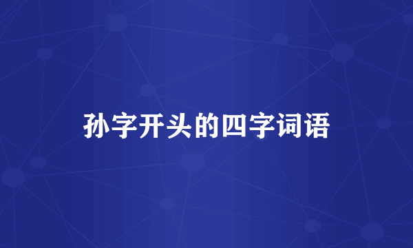 孙字开头的四字词语