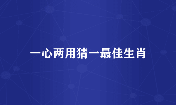 一心两用猜一最佳生肖