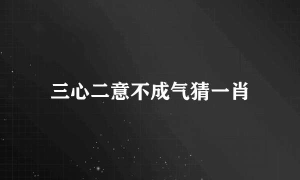 三心二意不成气猜一肖