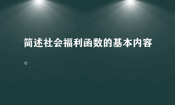 简述社会福利函数的基本内容。