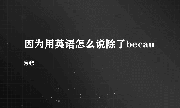 因为用英语怎么说除了because