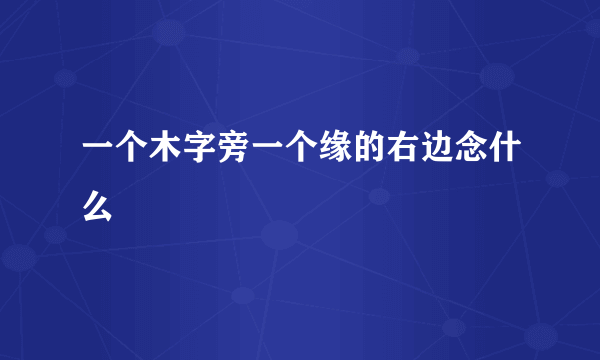 一个木字旁一个缘的右边念什么