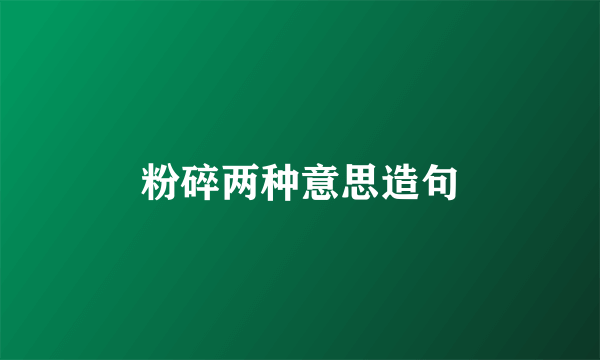 粉碎两种意思造句