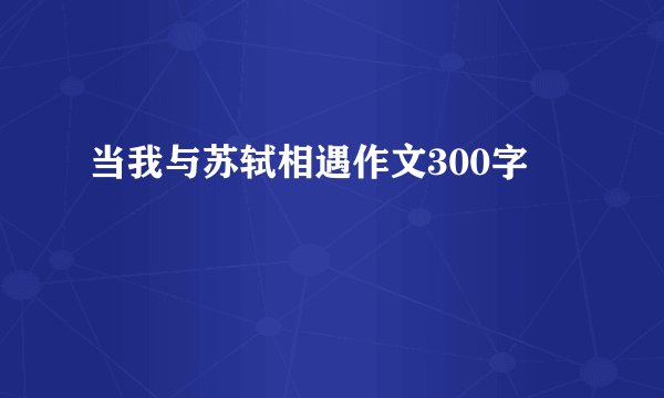 当我与苏轼相遇作文300字