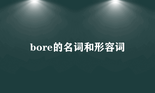 bore的名词和形容词