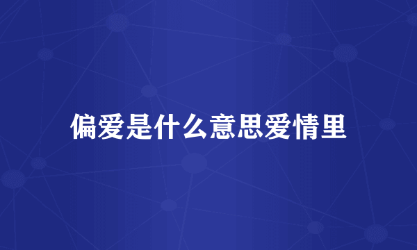 偏爱是什么意思爱情里
