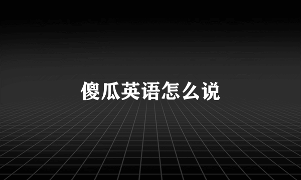 傻瓜英语怎么说